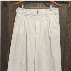 Madewell white pleated high waisted pants